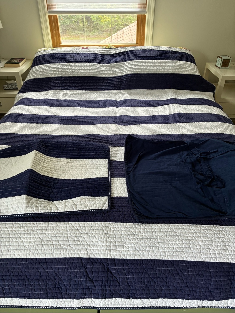 Pottery Barn Kids Twin Quilt 3-Piece Set Blue 100% Cotton Great Condition